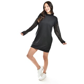 Foto 1 | Foto 1 | Vestido Con Mangas De Lentejuela Roman Fashion /juvenil, 8072 (negro) Negro