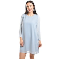 Vestido De Mangas Con Relieve Roman Fashion /juvenil, 3823 (azul Claro) Azul