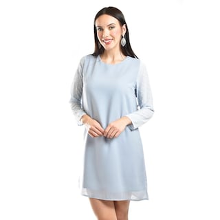 Foto 4 | Foto 4 | Vestido De Mangas Con Relieve Roman Fashion /juvenil, 3823 (azul Claro) Azul