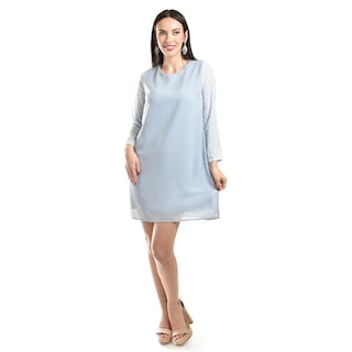 Foto 5 | Foto 5 | Vestido De Mangas Con Relieve Roman Fashion /juvenil, 3823 (azul Claro) Azul