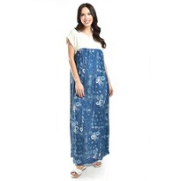 Maxi Vestido Paisley Roman Fashion /juvenil, 50523 (azul Petroleo /hueso) Azul