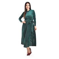 Vestido Midi De Terciopelo Roman Fashion /juvenil, 3826 (verde) Verde Oscuro