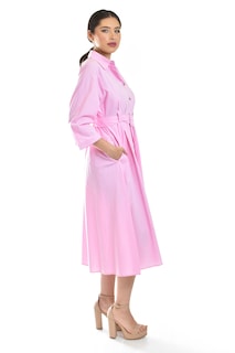 Foto 2 | Foto 2 | Vestido Camisero Con Cinto Roman Fashion /juvenil, 3827-p (rosa)