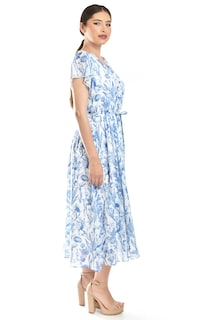 Foto 2 | Foto 2 | Vestido Midi Con Estampado Floral Roman Fashion /juvenil, 3833 (azul Marino)