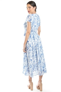 Foto 3 | Foto 3 | Vestido Midi Con Estampado Floral Roman Fashion /juvenil, 3833 (azul Marino)