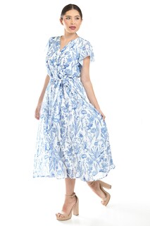Foto 1 | Foto 1 | Vestido Midi Con Estampado Floral Roman Fashion /juvenil, 3833 (azul Marino)