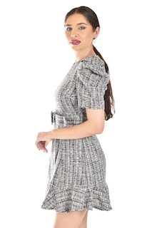 Foto 2 | Foto 2 | Vestido Corto De Tweed Roman Fashion /tallas Extras, 4432 (negro)