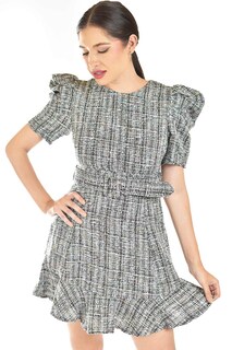 Foto 4 | Foto 4 | Vestido Corto De Tweed Roman Fashion /tallas Extras, 4432 (negro)