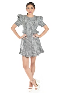 Foto 5 | Foto 5 | Vestido Corto De Tweed Roman Fashion /tallas Extras, 4432 (negro)