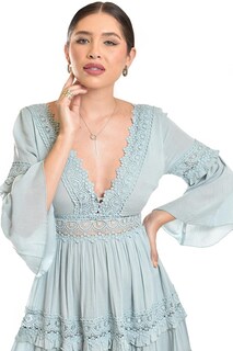 Foto 5 | Foto 5 | Vestido Boho Con Encaje Roman Fashion /juvenil, 2136 (menta)