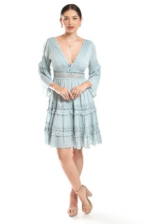 Foto 7 | Foto 7 | Vestido Boho Con Encaje Roman Fashion /juvenil, 2136 (menta)