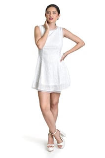 Foto 1 | Foto 1 | Vestido Corto De Lentejuela Roman Fashion /juvenil, 7099 (blanco)