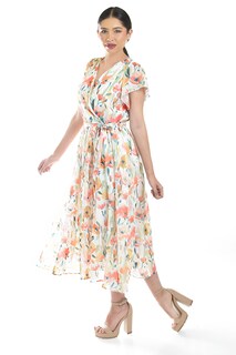 Foto 5 | Foto 5 | Vestido Midi Con Estampado Floral Roman Fashion /juvenil, 3833 (naranja)