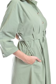 Foto 4 | Foto 4 | Vestido Camisero Con Cinto Roman Fashion /juvenil, 3827-p (verde Militar)