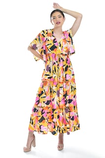 Foto 1 | Foto 1 | Maxi Vestido Estampado Roman Fashion /juvenil, 3834 (amarillo)