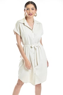 Foto 5 | Foto 5 | Vestido Camisero De Lino Roman Fashion /juvenil, 2336 (arena)