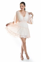 Vestido Vaporoso Con Textura Roman Fashion /juvenil, 61596 (durazno)