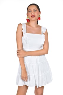 Foto 5 | Foto 5 | Vestido Con Detalle De Volantes Roman Fashion /juvenil, 5467 (blanco)