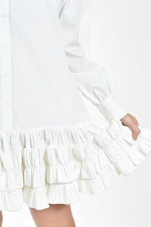 Foto 4 | Foto 4 | Vestido Camisero Con Olanes Roman Fashion /juvenil, 11787 (blanco)