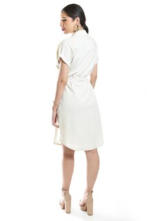 Foto 3 | Foto 3 | Vestido Camisero De Lino Roman Fashion /juvenil, 2336 (arena)