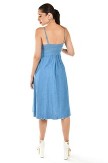 Foto 3 | Foto 3 | Vestido Denim Con Detalle Deshilachado Roman Fashion /juvenil, 30736 (mezclilla Tono Medio)