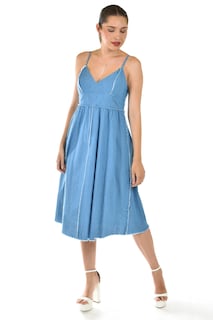 Foto 5 | Foto 5 | Vestido Denim Con Detalle Deshilachado Roman Fashion /juvenil, 30736 (mezclilla Tono Medio)
