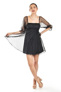 Foto 4 | Foto 4 | Vestido De Tul Con Lunares Roman Fashion/juvenil, 892 (negro)