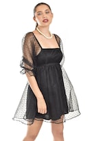 Vestido De Tul Con Lunares Roman Fashion/juvenil, 892 (negro)