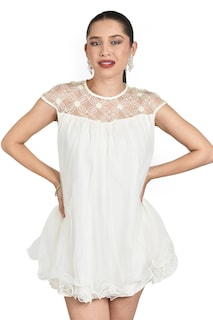 Foto 6 | Foto 6 | Vestido Corto De Tul Roman Fashion/juvenil, 14392 (hueso)