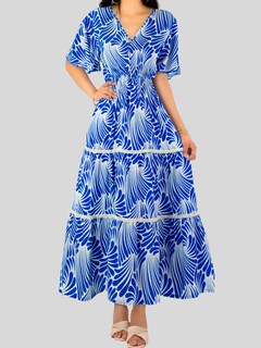 Foto 6 | Foto 6 | Vestido Largo Casual Mujer Fresco Cómodo Ves-1018 Azul Primavera Verano