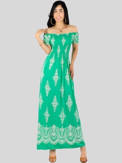 Foto 4 | Foto 4 | Vestido Maxi Casual Mujer Largo Cómodo Ves-1024 Verde Estilo Boho