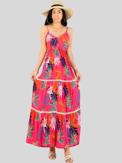 Foto 2 | Foto 2 | Vestido Maxi Casual Mujer Largo Ves-1017 Coral Cómodo De Tirantes