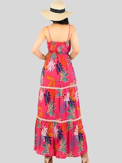 Foto 3 | Foto 3 | Vestido Maxi Casual Mujer Largo Ves-1017 Coral Cómodo De Tirantes