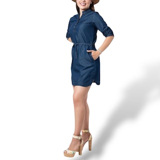 Foto 1 | Foto 1 | Vestido Casual De Mezclilla Corto Azul