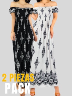Foto 5 | Foto 5 | Set De 2 Vestido Maxi Casual Mujer Largo Cómodo Ves-1024-px2 Variedad De Colores Estilo Boho