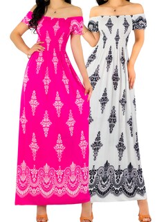 Foto 1 | Foto 1 | Set De 2 Vestido Maxi Casual Mujer Largo Cómodo Ves-1024-px2 Variedad De Colores Estilo Boho
