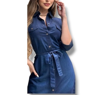 Foto 2 | Foto 2 | Vestido De Mezclilla Casual Deni Con Botones Y Cinturon