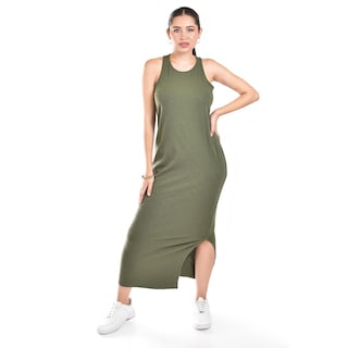 Foto 5 | Foto 5 | Maxi Vestido Sin Manga Roman Fashion / Juvenil, 23974 (verde Militar) Verde Oscuro