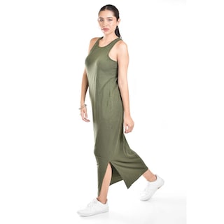 Foto 2 | Foto 2 | Maxi Vestido Sin Manga Roman Fashion / Juvenil, 23974 (verde Militar) Verde Oscuro