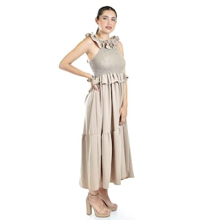 Foto 2 | Foto 2 | Vestido Largo Con Olanes Roman Fashion/ Juvenil, 4360 (cafe) Cafe
