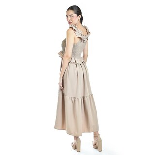 Foto 3 | Foto 3 | Vestido Largo Con Olanes Roman Fashion/ Juvenil, 4360 (cafe) Cafe