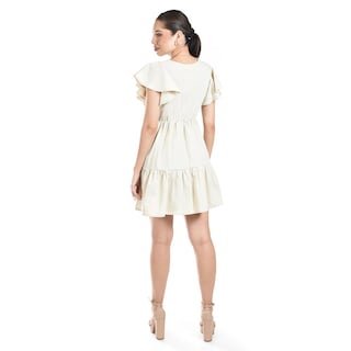 Foto 3 | Foto 3 | Vestido De Lino Con Volantes Roman Fashion /juvenil, 4355 (beige) Beige