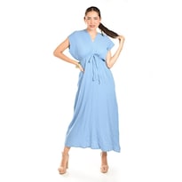 Maxi Vestido De Algodon Roman Fashion /juvenil, 4365 (azul Claro) Azul
