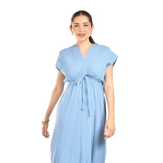 Foto 4 | Foto 4 | Maxi Vestido De Algodon Roman Fashion /juvenil, 4365 (azul Claro) Azul