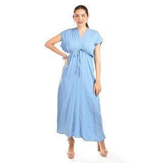 Foto 5 | Foto 5 | Maxi Vestido De Algodon Roman Fashion /juvenil, 4365 (azul Claro) Azul