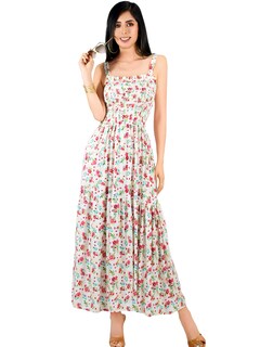 Foto 1 | Foto 1 | Vestido Maxi Casual Mujer Largo Ves-1027 Blanco D2 Cómodo De Tirantes