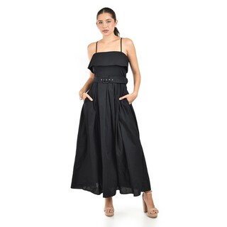 Foto 1 | Foto 1 | Vestido Largo Con Cinto Roman Fashion /juvenil 14116 (negro) Negro