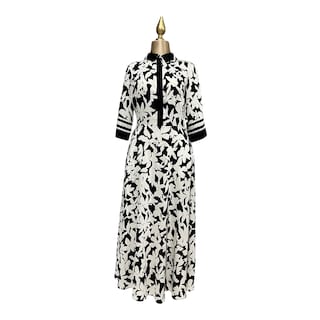 Foto 6 | Foto 6 | Vestido Estampado Negro/hueso Con Cinturón Mussi