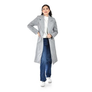 Foto 1 | Foto 1 | Abrigo Largo Roman Fashion /juvenil 1680 (gris Con Textura) Gris