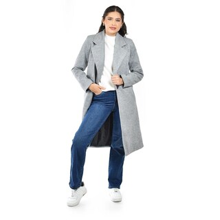 Foto 5 | Foto 5 | Abrigo Largo Roman Fashion /juvenil 1680 (gris Con Textura) Gris